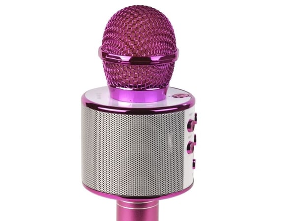 Denver KMS-20P, Karaokemikrofon, Kabel & Trådlös, Bluetooth/3,5 mm, 10 m, USB Type-A, Rosa