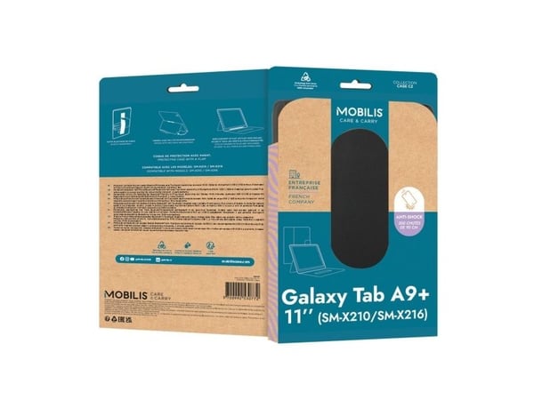 Mobilis C2 - Flipomslag til nettbrett - sort - for Samsung Galaxy Tab A9+