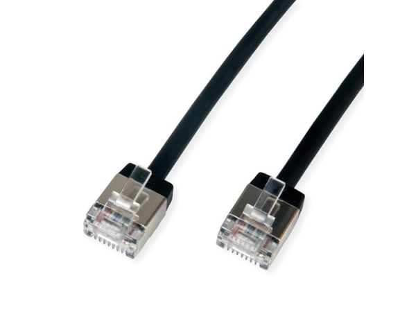 ROLINE 21.15.4563, 3 m, Cat6a, U/FTP (STP), RJ-45, RJ-45, Sort