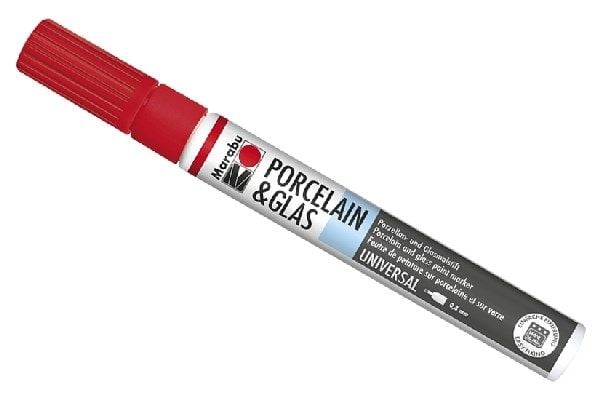 Marabu 01230011125, Rød, Assorterte farger, CHERRY, Glass, Porselen, 0,8 mm, 1 stykker