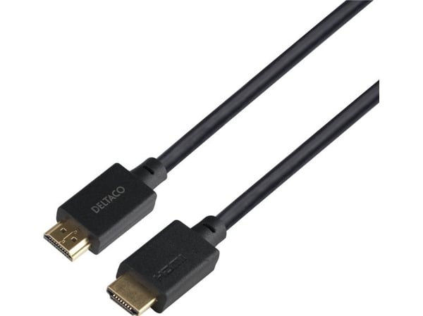 Deltaco HU-50-LSZH, 5 m, HDMI Type A (Standard), HDMI Type A (Standard), 7680 x 4320 piksler, Svart
