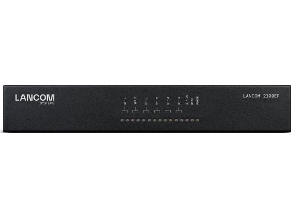 LANCOM 2100EF, svart, 1U, bord-/veggfeste, 1 vifte(r), intern, RTP, SIPS, SRTP
