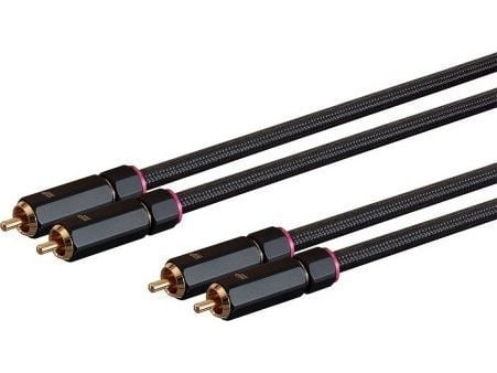 Monoprice Onix Series, 2 x RCA, Hankjønn, 2 x RCA, Hankjønn, 1,8 m, Svart
