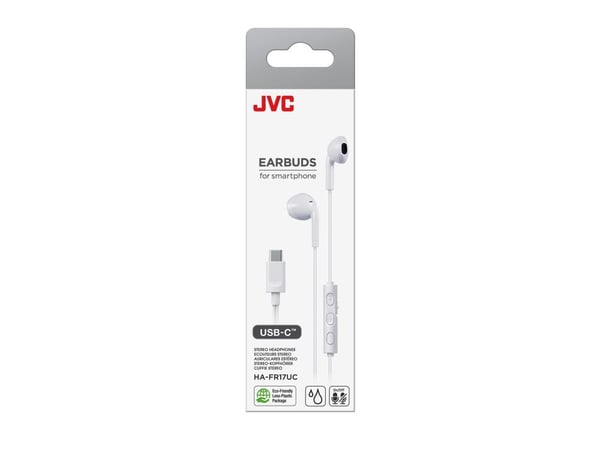 JVC HA-FR17UC - Ørepropper med mikrofon - i øret - kablet - USB-C - hvit