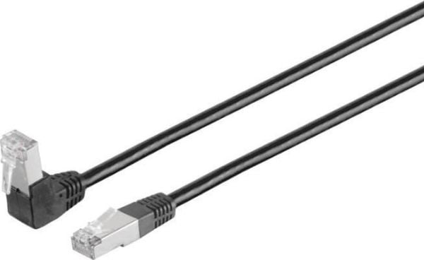 MicroConnect - Nätverkskabel - RJ-45 (hane) vinklad till RJ-45 (hane) rak - 3 m - UTP - CAT 6 - hakfri - svart
