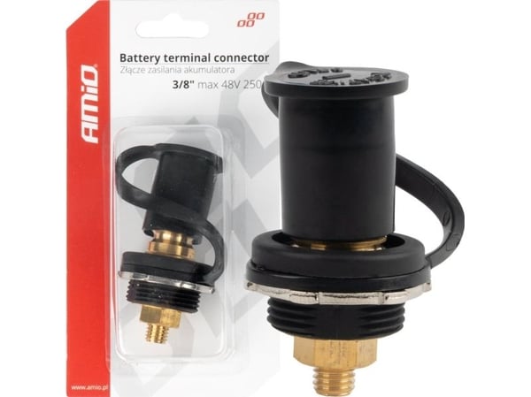AMiO tilkoblingskabel batteri svart minus med deksel 3/8 M10 12V 24V 48V 250A AMIO-03813 AMiO tilkoblingskabel batteri svart minus med deksel 3/8 M10 12V 24V 48V 250A AMIO-03813