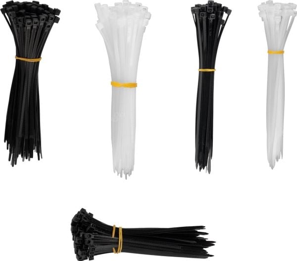 AMiO plastkabelbindere i flere farger, sett 500 stk. amio-04317