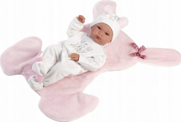 Llorens 63598 vinyldukke baby 35 cm med rosa pute