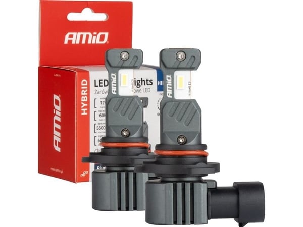 AMiO LED bilpærer hybrid HIR2-serien 6000K CANBUS 60W AMiO-04119