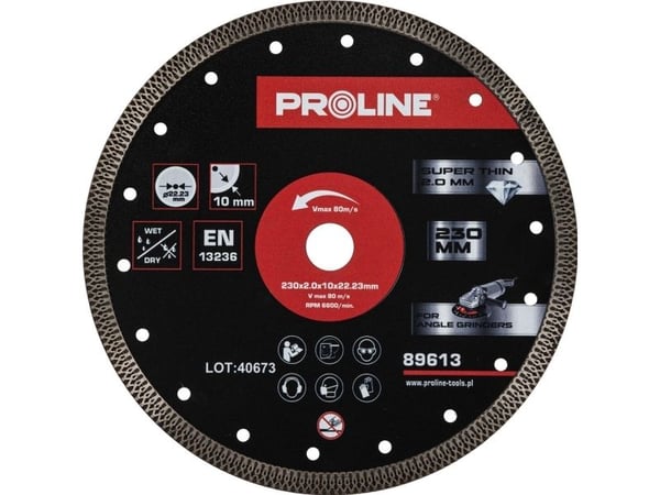 Proline Diamantkappeskive, tynn, 230 * 2,0 * 10 * 22,23, prolin