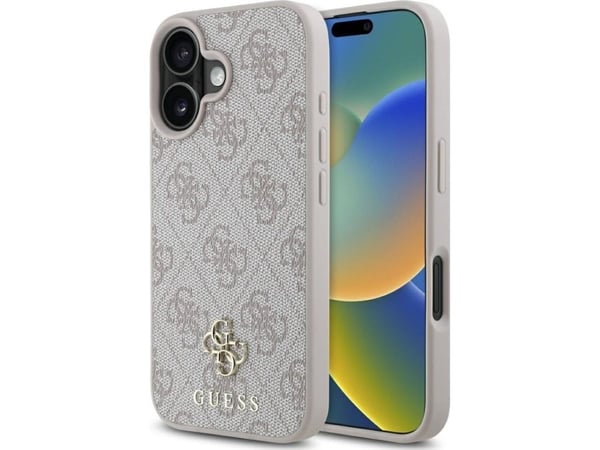 Guess HC PU 4G Small 4G and Classic case for iPhone 16 MagSafe pink