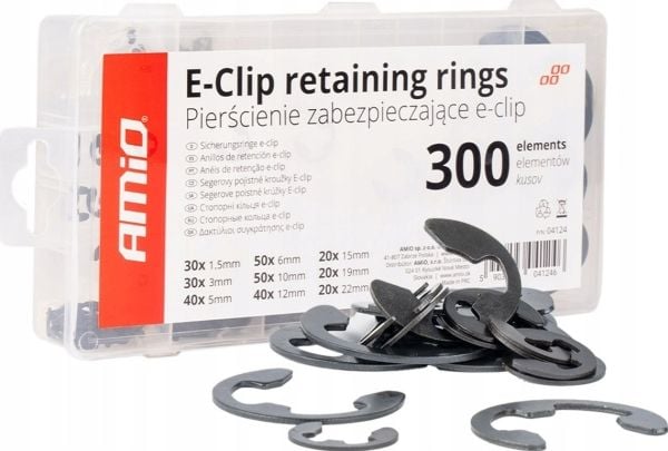 AMiO Seeger-låseringer e-clip, innvendige, 300 stk. AMIO-04124