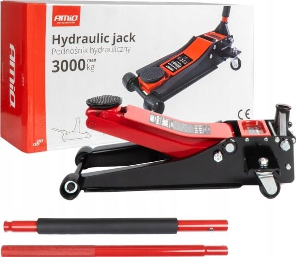 AMiO hydraulisk lavprofil jekk, type zaba, 3 t 3000 kg, CE, 75/510 mm (amio-04215)