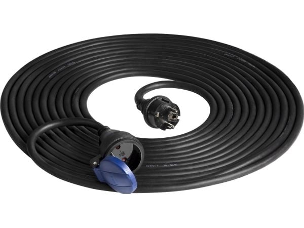 Orno IP44 roiskevesisuojattu korjaamon jatkojohto, 1x2P + Z 10m, öljynkestävä kumikaapeli H07RN-F 3x1,5mm ?, 230VAC / 16A