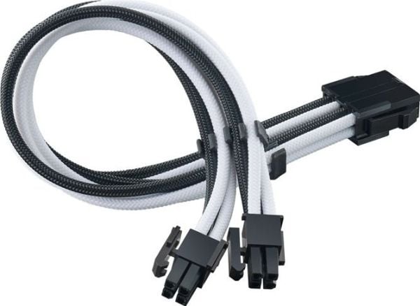 SilverStone PP07E - Strømforlengelseskabel - 8-pins EPS12V (4+4) (hann) til 8-pins EPS12V (hunn) - 30 cm - svart, hvit