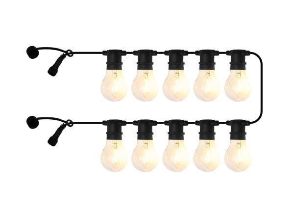 Sirius Home 69510 utendørs lyskjede, 10 lamper, LED, svart, transparent, 4,5 m