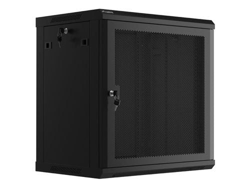 Lanberg - Rack skap - veggmonterbar - svart, RAL 9004 - 12U - 19"