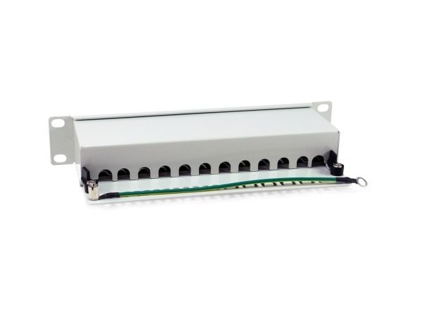 Equip Patchpanel 12x RJ45 Cat6A 10" FTP 1HE Premium hellgrau