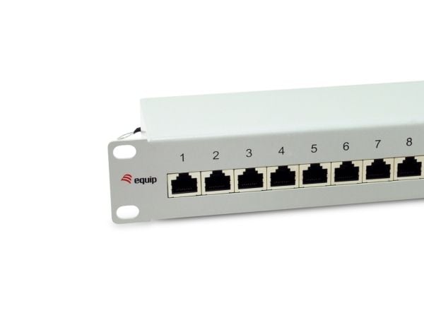 Equip Patchpanel 12x RJ45 Cat6A 10" FTP 1HE Premium hellgrau