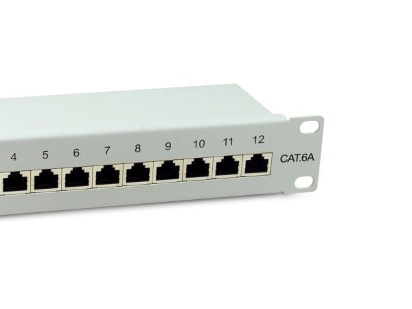 Equip Patchpanel 12x RJ45 Cat6A 10" FTP 1HE Premium hellgrau