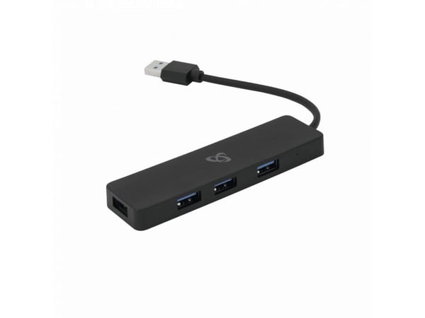 SBOX H-504, USB 2.0, USB 3.0, 5000 Mbit/s, Sort, Acrylonitrilbutadienstyren, 0,1 m