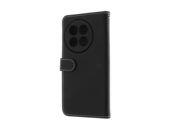 Insmat - Lommebok for mobiltelefon - ekte skinn, kartong+papir+aluminiumsfolie, termoplast-polyuretan (TPU), bomullssting - svart - for OnePlus 13R