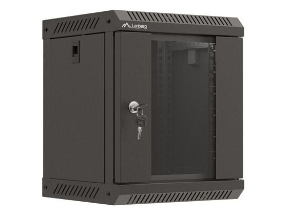 10" 6U 300X300 MUSTA LASIOVINEN LANBERG ASENNUSTELINE (FLAT PACK)