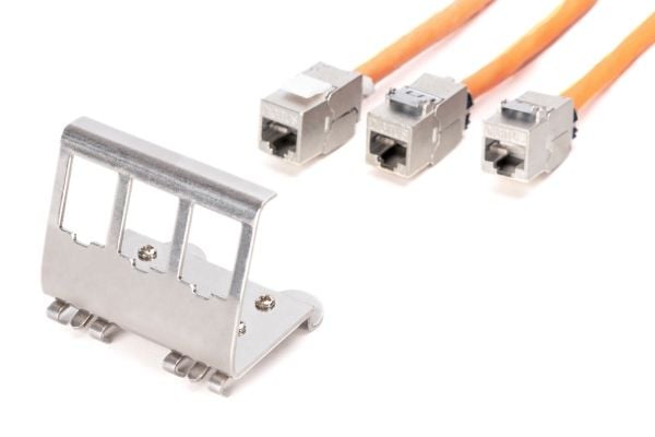 DIGITUS - Keystone DIN-skena monteringsadapter - 3 portar