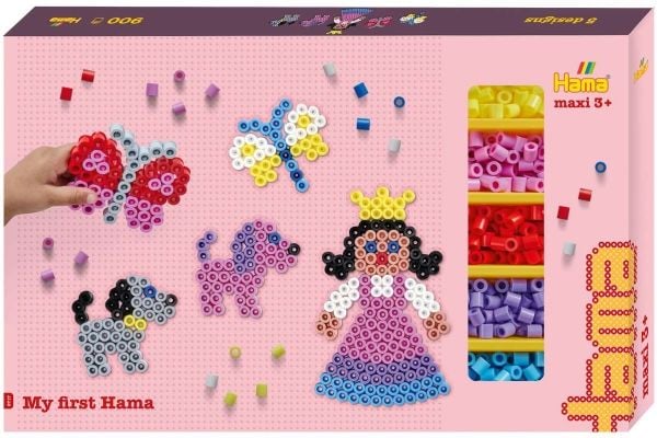 Hama maxi gigant gaveeske m/900 perler + 3 plater