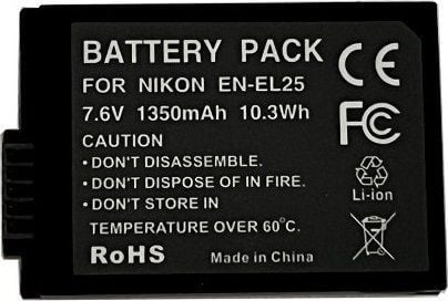 Ekstra digital NIKON EN-EL25 batteri, 1350mAh