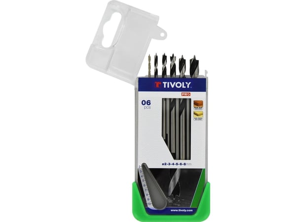 Tivoly Clipster PRO trebor-sett 6 deler Ø2-8 mm (mykt tre og hardtre)