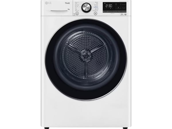 LG Serie RH9 RH90V9AV4N - Tørker - Wi-Fi - bredde: 60 cm - dybde: 66 cm - høyde: 85 cm - frontileggelse - hvit