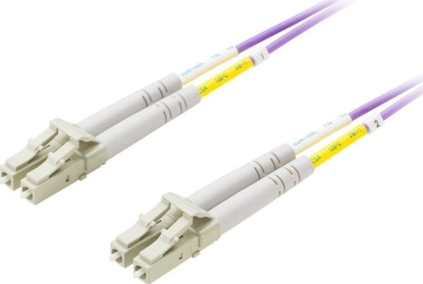 DELTACO - Nettverkskabel - LC multimodus (hann) til LC multimodus (hann) - 5 m - 5 m - fiberoptisk - 50 / 125 mikroner - OM4