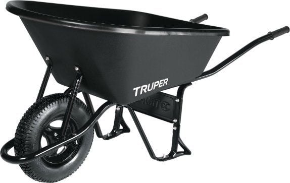 Truper 11777, Manual wheelbarrow, 1 hjul, Oppblåsbare hjul, Metall, Plast, Sort, 170 l