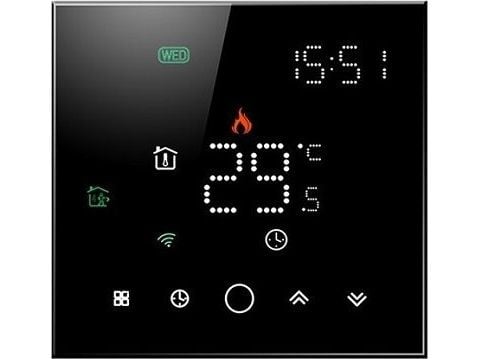 Hismart TUYA programmerbar WiFi-termostat, svart