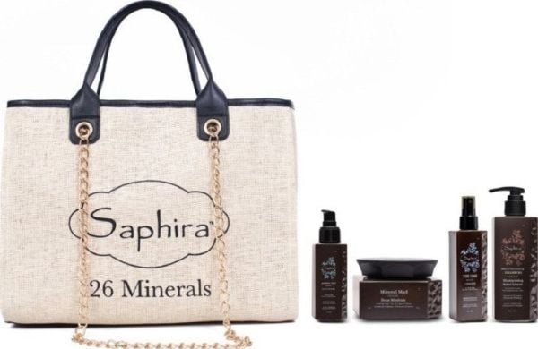 Kerastase Saphira Steppin-Out Bag Hårpleiesett: sjampo, maske, multifunksjon, olje, veske
