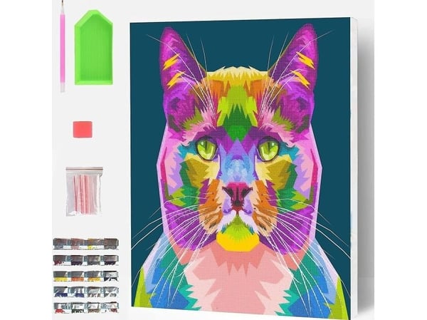 Diamond art på lerret 30x40 cm, katt