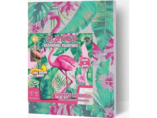 Planet Splat diamant langstripet FLAMINGAS 30x40 cm