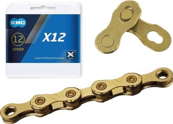 KMC X12 Ti-N Gold kjede 12-girs 126 ledd Waxed