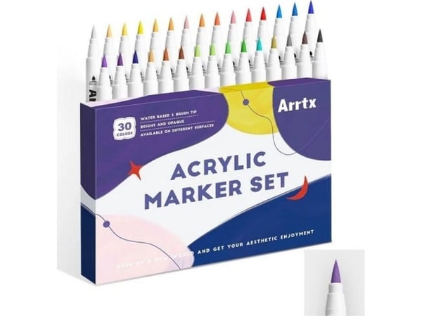 ARRTX akrylfärgmarkörer – flomastrar, 30 färger
