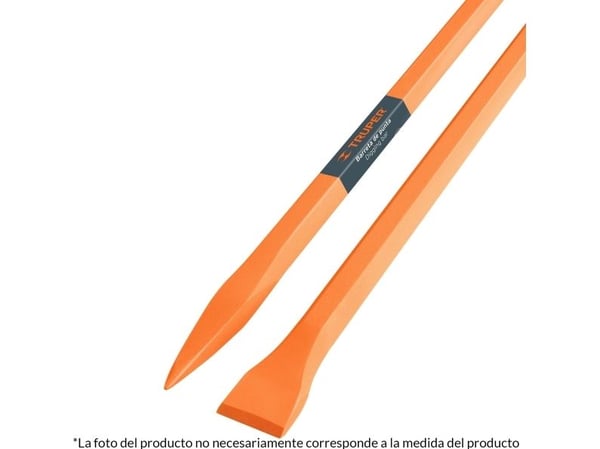 San Angelo suora sorkkarauta 3,9kg, 22x1250mm, toinen pää terävä, toinen pää 40mm litteä. Kuusikulmainen tanko, karkaistua Truper®-terästä San Angelo suora sorkkarauta 3,9kg, 22x1250mm, toinen pää terävä, toinen pää 40mm litteä. Kuusikulmainen tanko, karkaistua Truper®-terästä