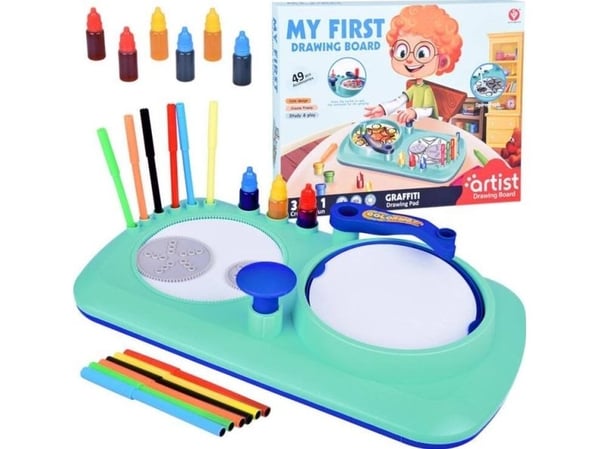 Jokomisiada kreativt sett tegnebrett 3-i-1 spirograf graffiti tegning TA0109