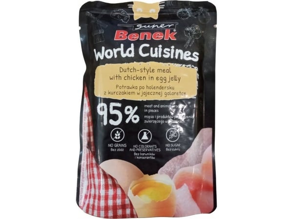 CERTECH SUPER BENEK våtfôr til katt 100 g WORLD CUISINES kylling i eggegelé