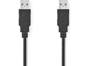 Nedis CCGL60000BK50, 5 m, USB A, USB A, USB 2.0, 0,48 Gbit/s, Sort