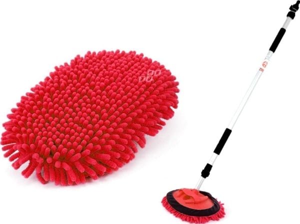 Amio teleskopisk mikrofiber bilvård-/tvättborste 67–100 cm