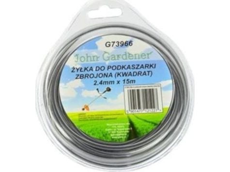 Geko lina till kantklippare, armerad fyrkant, 2,4 mm x 15 m (G73966)
