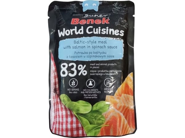 CERTECH SUPER BENEK våtfôr til katt 100 g WORLD CUISINES laks i spenatsaus