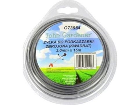 Geko trimmertråd til kanttrimmer forsterket firkant 3,0 mm x 15 m (G73964)