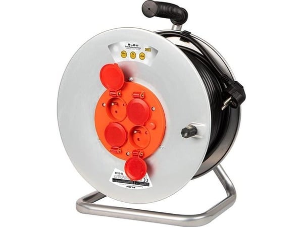 98-754# Verkkoverkon jatkojohto pr-61 4-pistorasia maadoitettu 50m metallirumpu 3x2.5mm