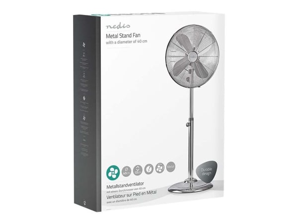 Nedis - Fläkt - golvstående - 40 cm - silver